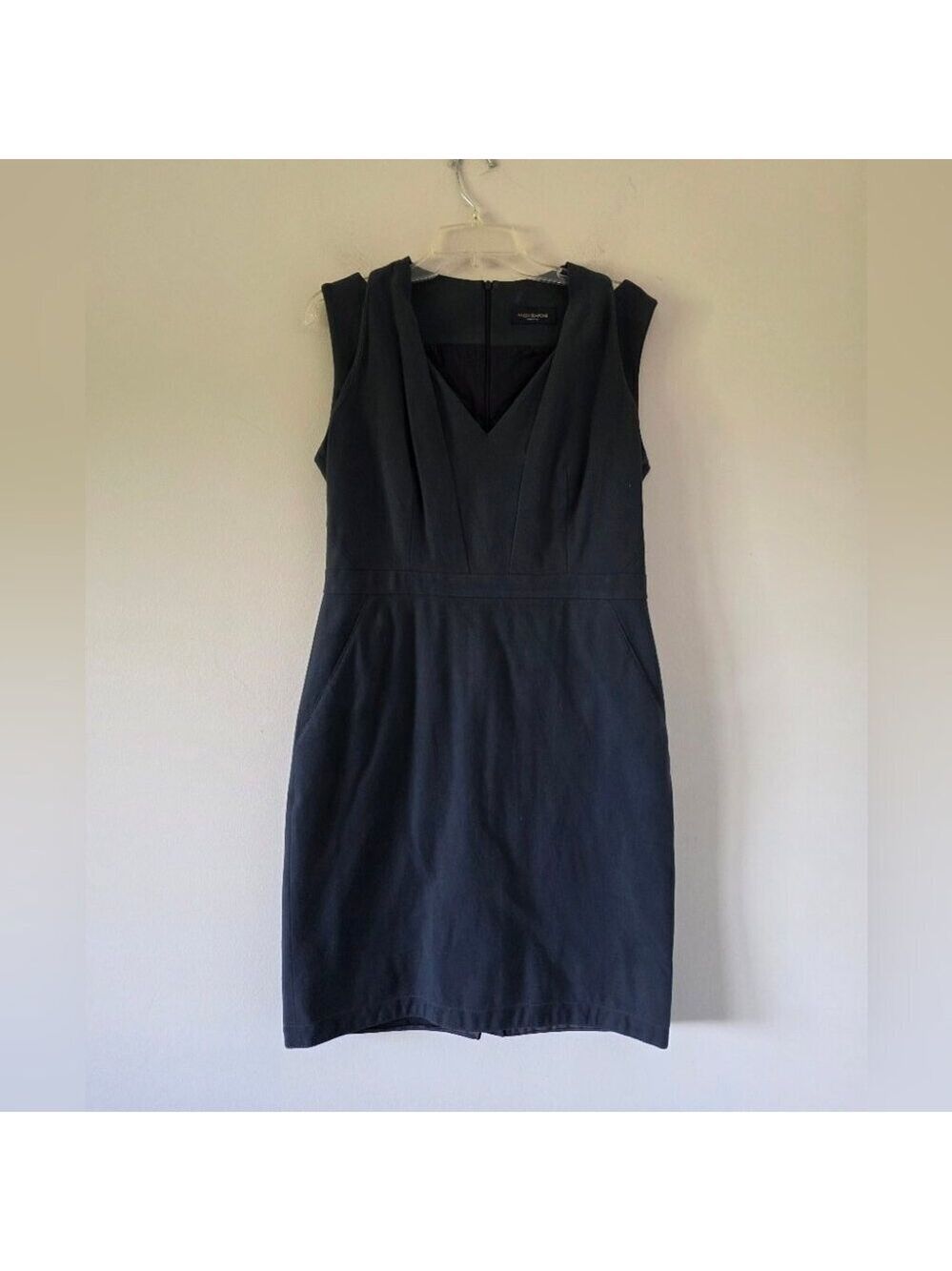 PIAZZA SEMPIONE | Sheath Dress V-neck Slate Gray Sz 12
